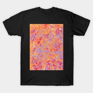 Marbled paper red orange lilac purple T-Shirt